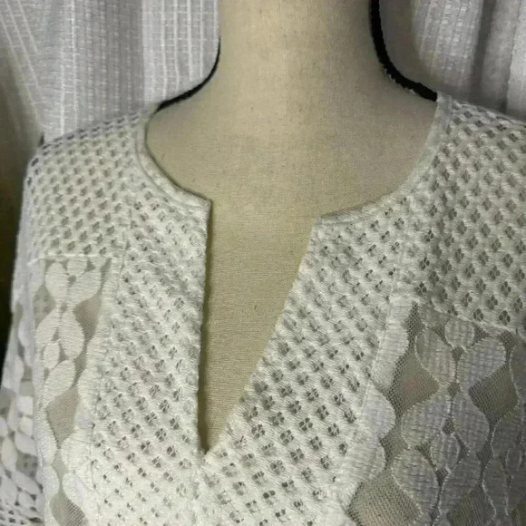 ADIVA Womens S Lace Short Kimono Style Top Crochet Knit Mesh Semi Sheer Blouse - Picture 4 of 12